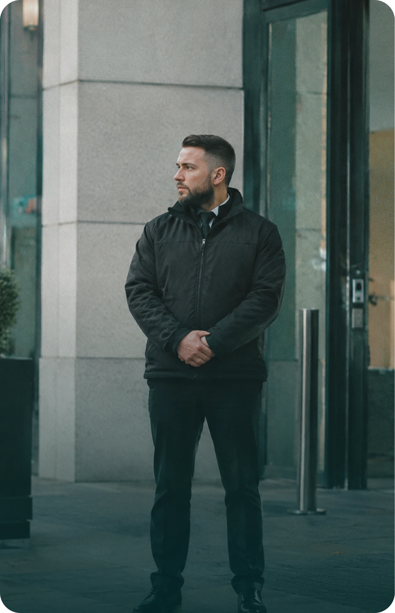 GSS security officer outside commercial premises